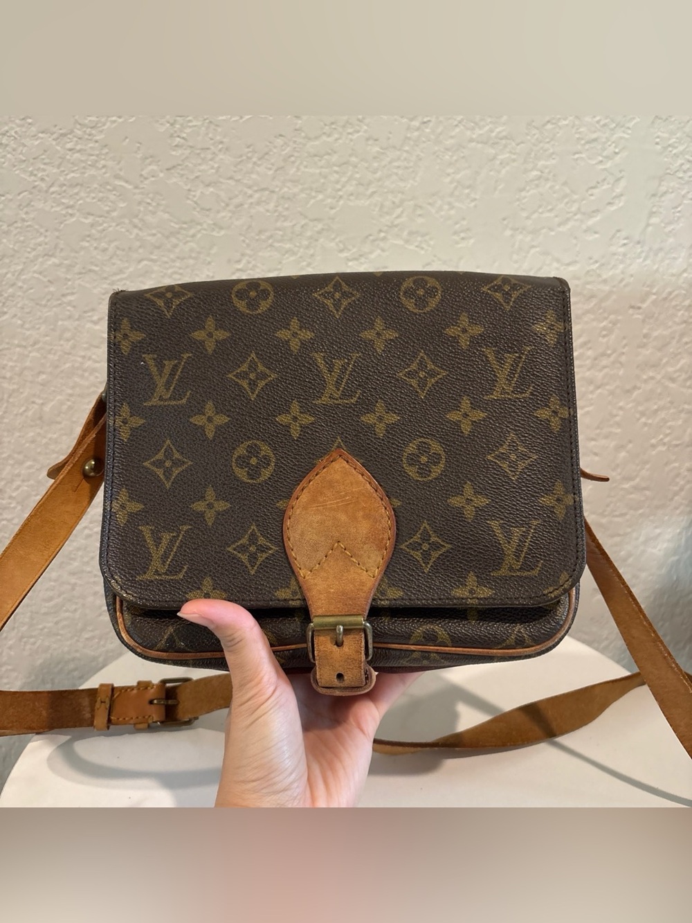 Louis Vuitton MM Brown Monogram Cartouchiere Shoulder Bag